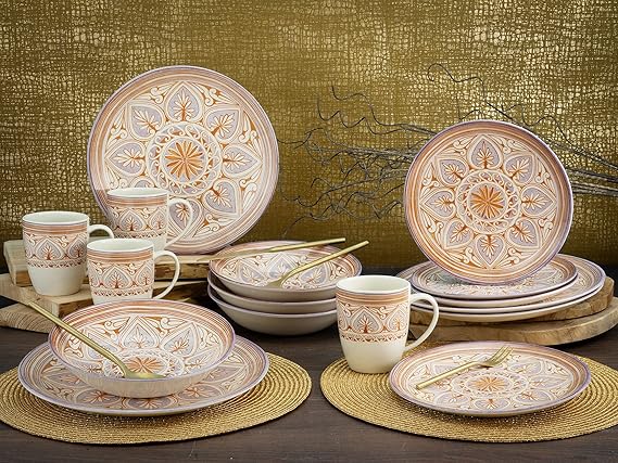 Creatable, 22435, Majolica red Series, Combination Service 16 Pieces, Stoneware