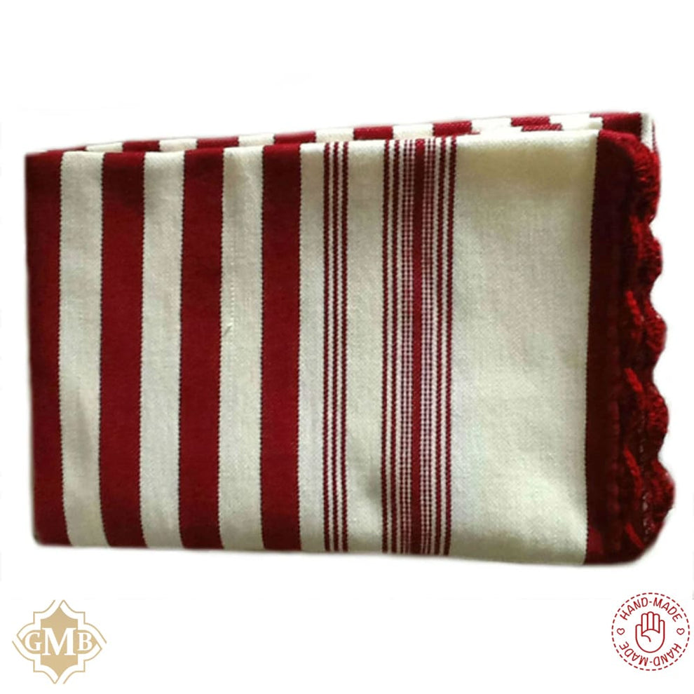 Blanket Mendil handwoven textile – Red or Green Striped
