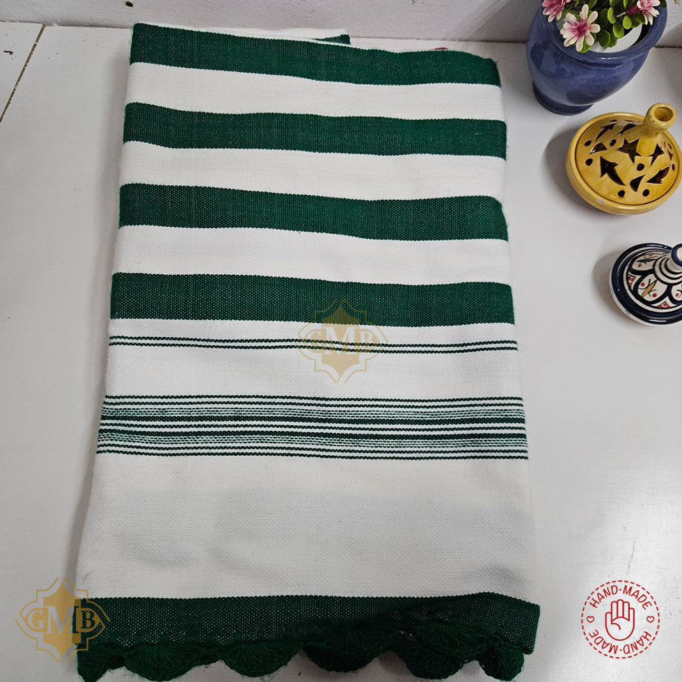 Blanket Mendil handwoven textile – Red or Green Striped
